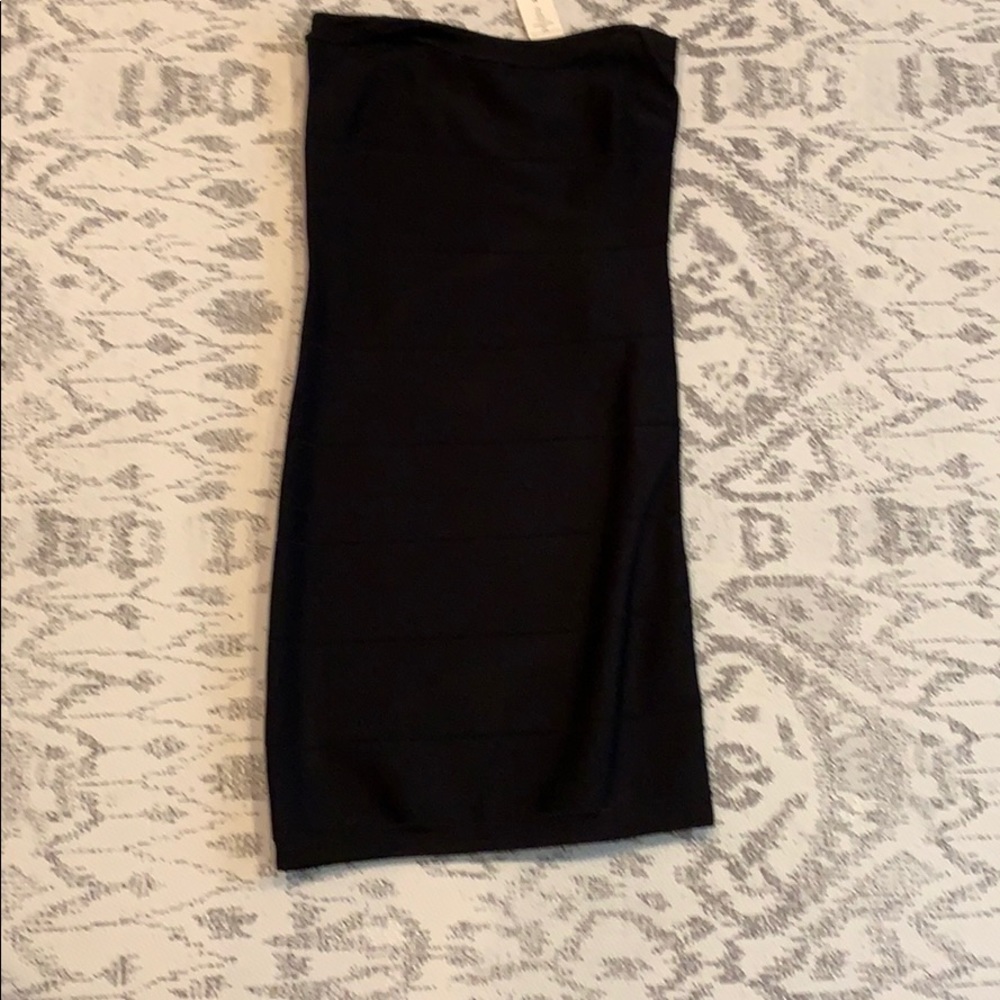 Black strapless dress